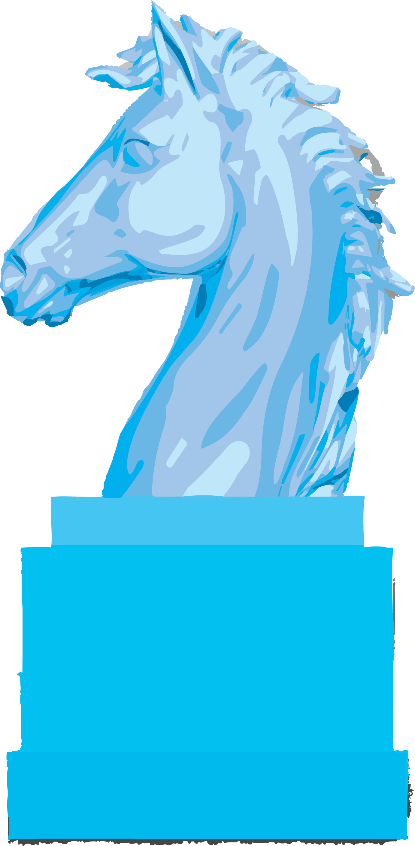3D Horse Head w Base